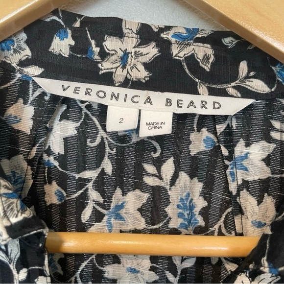 Veronica Beard EUC Sz 2 Sami Floral Mini Dress with Balloon Sleeves - Picture 6 of 11